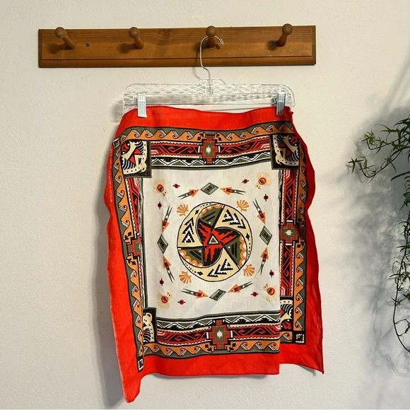 Vintage Wancraft Made in USA Cotton Blend Scarf / Bandana - Picture 2 of 8